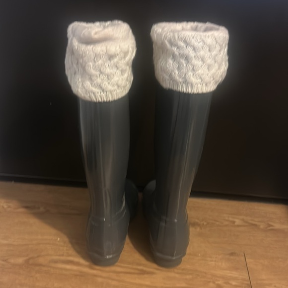 Women’s Hunter Rain Boots/Fleece Logo Socks Size 8 - Picture 10 of 10